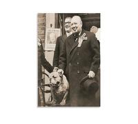 Winston Churchill Poster mural sur toile moderne pour chambre à coucher Noir et blanc 30 x 45 cm