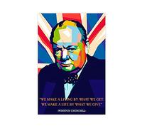Winston Churchill Poster sur toile avec citations de célébrité rétro pour chambre à coucher, décoration sportive, paysage, bureau, chambre, cadeau, sans cadre : 30 x 45 cm