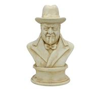 Winston Churchill Statue de buste du Premier ministre britannique Sculpture de cigare en plâtre dur faite à la main en Grèce Décoration historique 18 cm