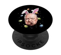 Winston Churchill Œufs de Lapin Britanniques Mignon Printemps PopSockets PopGrip Adhésif