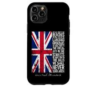Winston Churchill We Shall Never Surrender Drapeau britannique vieilli Coque pour iPhone 11 Pro