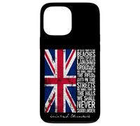 Winston Churchill We Shall Never Surrender Drapeau britannique vieilli Coque pour iPhone 13 Pro Max