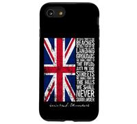Winston Churchill We Shall Never Surrender Drapeau britannique vieilli Coque pour iPhone SE (2020) / 7 / 8