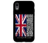 Winston Churchill We Shall Never Surrender Drapeau britannique vieilli Coque pour iPhone XR