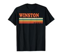 Winston Rétro Prénom personnalisé Rayures Vintage T-Shirt Graphique avec Valeur