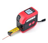 WINTAPE Télémètre Laser Rechargeable 2 en 1 avec Laser de 40m et Ruban de 5m, USB Rechargeable avec Rétroéclairage LCD et Affichage Numérique pour Mesures de Longueur, Zone et Volume