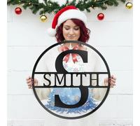 Wintarn Lettre séparée personnalisée monogramme lettres arbre de Noël décoration murale blanche signe Est signe personnalisé en métal pour décoration extérieure Navidad New Home idées cadeaux