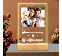Wintarn Plaque musicale Spotify personnalisée avec photo - Cadeau de Saint-Valentin pour homme et femme - Pour lui, petit ami, petite amie - En acrylique - Cadeau pour anniversaire, Noël (H-Spotify)