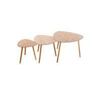 Wintem 3 Tables Basses Beiges de Salon en Bois en différentes Dimensions 40 - 48 - 60 cm - Elles sont empilables et Peu encombrantes, idéales pour Les environnements de Toute Grandeur - Modernes et