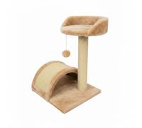 Wintem - Arbre à Chat 50 cm avec Plateforme rembourrée et Arche en sisal Naturel, Arbre Compact Peu encombrant avec Boule Suspendue, idéal pour Jouer et détendre Le Chat (Beige)
