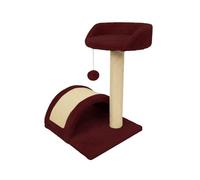 Wintem - Arbre à Chat de 50 cm avec Plateforme rembourrée et Arche en sisal Naturel, Arbre Compact Peu encombrant avec Boule Suspendue, idéal pour Jouer et détendre Le Chat (Bordeaux)