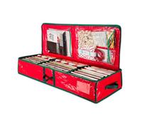 Wintem - Boîte de décoration de Noël en Tissu Oxford avec Fermeture éclair Robuste et poignées renforcées, Parfaite pour Stocker des décorations de Noël et des lumières, Design Peu encombrant et