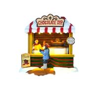 Wintem Bottega Noël au Chocolat animé avec lumières LED - Rendez Votre Maison Unique avec Cette décoration Artisanale Peinte à la Main et fabriquée avec des matériaux résistants et durables - 14 x