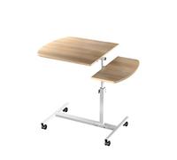 Wintem Bureau Mobile réglable 60 x 40 cm avec 4 roulettes - Étagère spacieuse et Confortable - Hauteur réglable Entre 60 cm et 90 cm - Confortable et Stable - Design Peu encombrant
