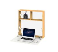Wintem - Bureau Mural Pliable avec étagères de Rangement, Design Peu encombrant pour la Maison et Le Bureau, Facile à Plier, idéal comme Bureau Mural Moderne et Fonctionnel