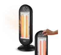 Wintem Chauffage halogène basse consommation avec oscillation automatique, double puissance 450-900 W et système de protection anti-basculement pour une chaleur uniforme et naturelle dans la maison et