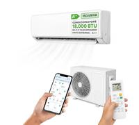 Wintem Climatiseur 18000 BTU Inverter R32, Wi-Fi compresseur GREE | Climatiseur 18000 BTU fixe, pompe à chaleur, 67 dB(A), turbo, sleep, écran LED
