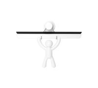 Wintem Essuie-Glace en polypropylène Blanc avec Support Mural 24 x 14 cm - Idéal pour Garder Vos vitres et miroirs Toujours Propres - Technologie antirouille et Lame Flexible et Souple en Silicone