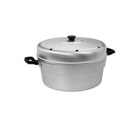 Wintem Four à casserole en aluminium avec couvercle et pare-flamme 28 cm - Design robuste et durable de 1,0 mm - Miles ergonomiques en fer galvanisé - Plaque en acier inoxydable - Facile à nettoyer et