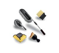 Wintem - Kit Complet de Nettoyage de Voiture Professionnel 5 pièces en Microfibre pour Maison et Voiture, avec Brosse télescopique, brosses et Chiffons Doux pour Nettoyage en Profondeur et séchage