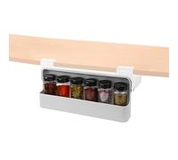 Wintem Lot de 2 étagères à épices pour cuisine extensibles avec 6 bocaux en verre avec couvercle hermétique, organisateur réglable pour armoires et étages, facile à assembler et à nettoyer