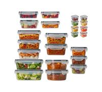 Wintem - Lot de 24 récipients hermétiques pour aliments multidimensions, pour réfrigérateur et distributeur, en plastique PP avec étiquettes et stylo, empilables pour économiser de l'espace pour la