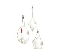Wintem - Lot de 3 miroirs décoratifs avec Pendentif Mural en Fer doré, Miroir Mural pour décoration intérieure avec Installation Facile, Formes Assorties et Design Moderne