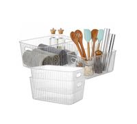 Wintem - Lot de 4 boîtes de rangement transparentes avec poignées intégrées et design empilable pour maison, cuisine et salle de bain