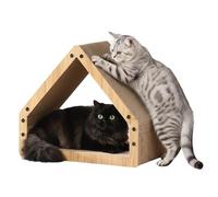Wintem - Maison griffoir pour Chats avec abri intérieur et Surface en Carton ondulé résistant, Design Moderne Peu encombrant 50 x 30 x 42 cm, idéal pour Le Jeu Quotidien et la détente en Toute