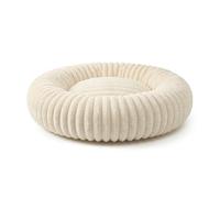 Wintem - Niche pour Chien intérieur Donut Anti-Stress Douce et Lavable avec Fond antidérapant, Design Enveloppant pour détente Profonde, idéal pour Le Repos Quotidien de Chiens et Chats (Blanc Lait