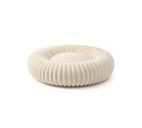 Wintem - Niche pour Chien intérieur Donut Anti-Stress Douce et Lavable avec Fond antidérapant, Design Enveloppant pour détente Profonde, idéal pour Le Repos Quotidien de Chiens et Chats (Blanc Lait