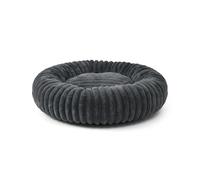 Wintem - Niche pour chien intérieur Donut anti-stress douce et lavable avec fond antidérapant, design enveloppant pour détente profonde, idéal pour le repos quotidien de chiens et chats (gris foncé, L