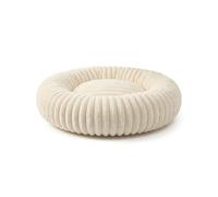 Wintem - Niche pour chien intérieur Donut anti-stress douce et lavable avec fond antidérapant, design enveloppant pour détente profonde, idéal pour le repos quotidien de chiens et chats (blanc lait, L