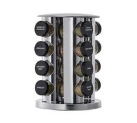 Wintem - Organiseur de cuisine pivotant à 360° avec 16 bocaux à épices économise de l'espace, support rotatif en aluminium pour stocker, étiqueter et utiliser les épices dans la cuisine