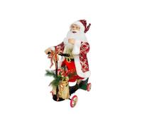 Wintem Père Noël avec Scooter animé en Mouvement - Idéal pour Rendre Votre Maison Confortable Pendant Les fêtes de Noël avec lumières LED Brillantes et Design Artisanal - 70 x 25 x 45 cm