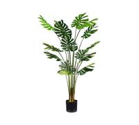 Wintem Plante de Monstera Artificielle avec 16 Feuilles, 170 cm, Pot avec Mousse Naturelle, Parfaite pour Les environnements intérieurs