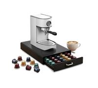 Wintem - Porte-capsule café noir avec tiroir amovible 5 compartiments spacieux pour 50 capsules Ø38 mm, design peu encombrant pour table de cuisine ou bureau, facile à nettoyer et prêt à l'emploi