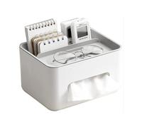 Wintem - Porte-mouchoirs avec Organisateur de Bureau Gain de Place avec 3 Compartiments multifonctionnels, Porte-mouchoirs rectangulaire avec boîte de Rangement intégrée pour Bureau, Salle de Bain et