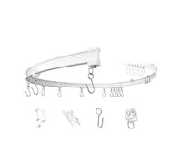 Wintem - Rail de rideau de plafond flexible de 5 mètres pour montage mural ou plafond, adaptable aux angles et courbes, idéal pour rideaux à vagues, avec kit complet et installation facile