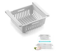 Wintem Récipient blanc pour réfrigérateur en plastique 20,5 x 16,5 x 7,5 cm extensible et adaptable - idéal pour garder les aliments frais plus longtemps et organiser votre réfrigérateur
