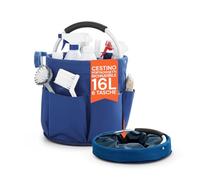 Wintem - Seau Pliable Multifonction 16 litres pour Le Nettoyage de la Maison et de la Voiture, Seau Peu encombrant avec Poches Organisateur, Usage Domestique et extérieur, matériau imperméable