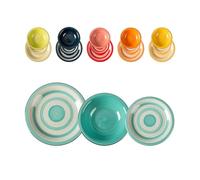 Wintem - Service de table 18 pièces en Stoneware peint à la main avec assiettes pour 6 personnes, adaptées au micro-ondes et au lave-vaisselle, idéales pour chaque repas, design unique et artisanal