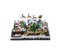 Wintem Village de Noël avec éclairage LED et Musique 37 x 55 x 33 cm - Décoration de Noël en Mouvement idéale pour décorer la Maison - Fabriqué en matériaux résistants et Peints à la Main