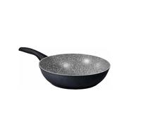 Wintem Wok Sauteuse à pâtes 32 cm en aluminium recyclé et poignée ergonomique en acier inoxydable - Double fond breveté 16,6 cm et convient à tous les types de plaques de cuisson - Résistant jusqu'à