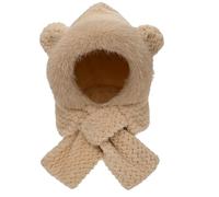 Winter Animal Hat - Bear Design Hood With Bunny Ears And Scarf, Plush Cap For Kids Adults Seniors | Adorable Family Costume Accessory, Warm Headwear For Outdoor Activities, Cold Weather