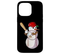 Winter Baseball Snowman Avec Une Batte De Baseball Coque pour iPhone 14 Pro Max