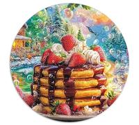 Winter Birthday Scene 1000 Pièces Puzzle Circulaire Puzzles Classiques Pression Réduite Puzzle Jeu D'Intelligence Décoration pour Enfants Cadeau 1000pcs (67.5x67.5cm)
