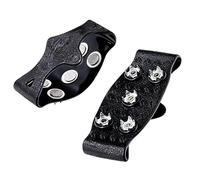 Winter Boot Grippers - Ice Shoe Crampons for Outdoor Hiking | Rubber Material with Adjustable Fit, 2 Pieces 5 Teeth Anti Slip Design, Men and Women Camping, Fishing, Climbing and Mountaineering