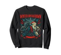 Winter Breakdown Chemise de Noël en métal Motif Père Noël et Krampus Sweatshirt