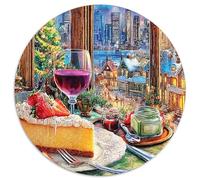 Winter Breakfast 1000 Pièces Puzzle Circulaire Puzzle Adulte pour Enfants Puzzle Familial Jeu D'Intelligence Cadeaux 1000pcs (67.5x67.5cm)